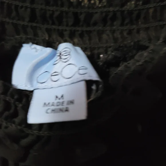 CeCe Elegant Black Ruffle Sleeve Women's Top - Picture 4 of 5